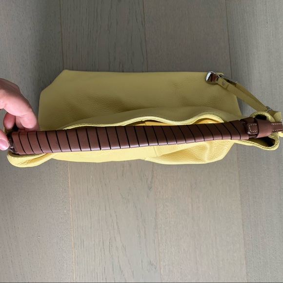 NICOLI Yellow Leather Hobo Satchel - Picture 4 of 13